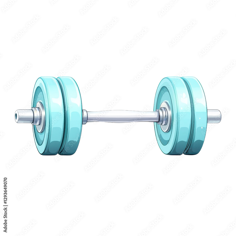 Naklejka premium Flat style illustration of a dumbbell on a white background. cutout png