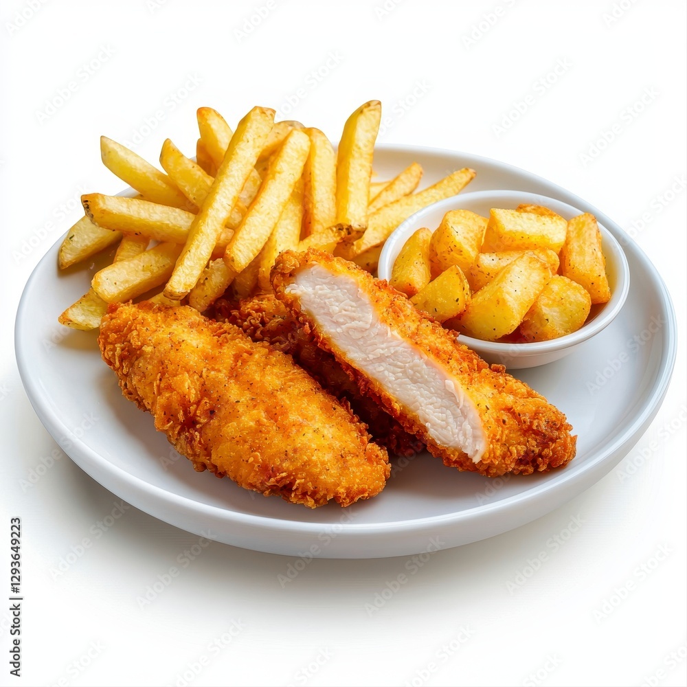 A generous plate of crispy french fries alongside a bowl of extra fries for sharing and enjoyment A generous plate of crispy french fries alongside a bowl of extra fries for sharing and enjoyment