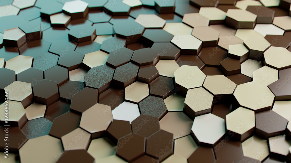 Hexagonal Harmony: A Tapestry of Brown and Beige Tiles Hexagonal Harmony: A Tapestry of Brown and Beige Tiles