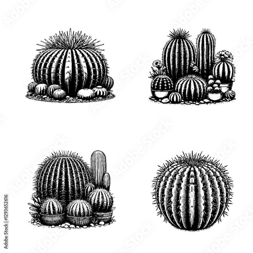 Barrel Cactus (Echinocactus grusonii)