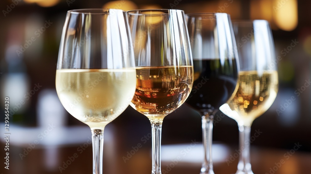 Three elegant glasses of wine are neatly arranged on a wooden table, showcasing their rich colors and inviting reflections. Three elegant glasses of wine are neatly arranged on a wooden table, showcasing their rich colors and inviting reflections.
