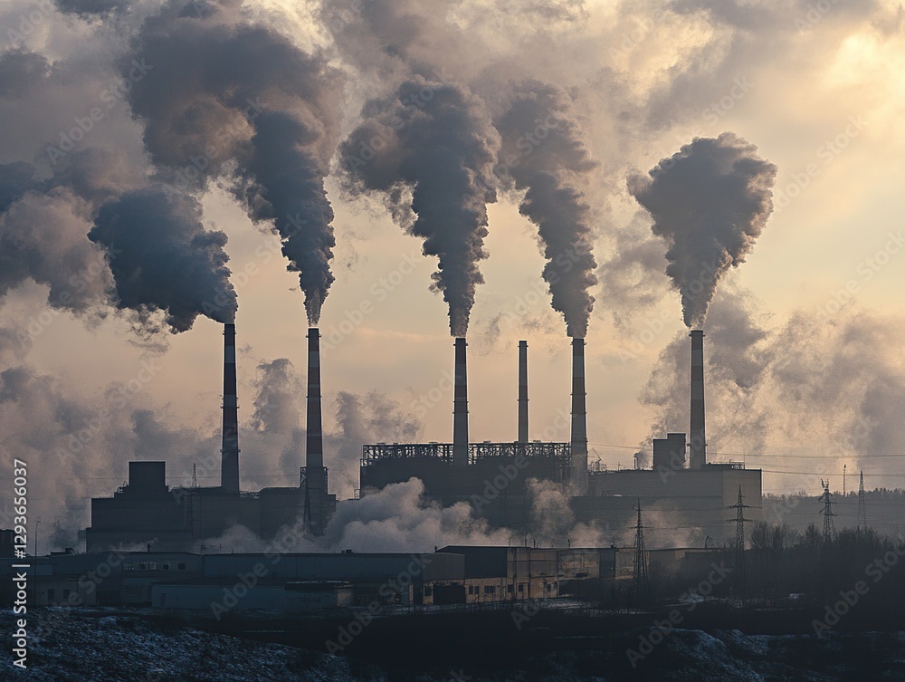 Industrial Power Plant Emissions Under a Cloudy Sky Industrial Power Plant Emissions Under a Cloudy Sky