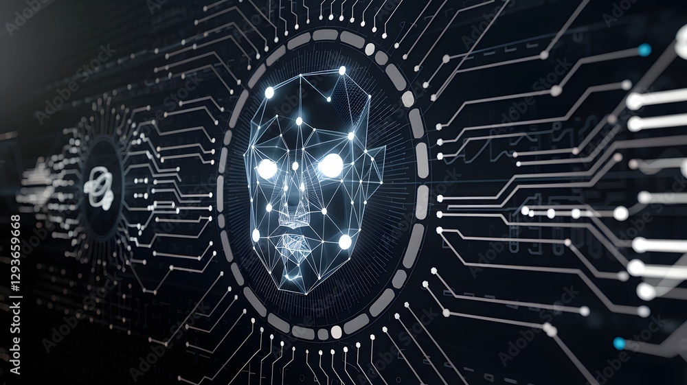 Obraz premium A close-up of a complex AI algorithm running on a screen.