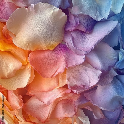 Vibrant rose petals, intricate details