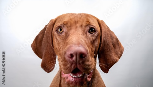 Wallpaper Mural Charming Hungarian Vizsla in Studio Hilarious Facial Expression against Textured Backdrop, Exuding Playful Energy and Radiant Personality Torontodigital.ca