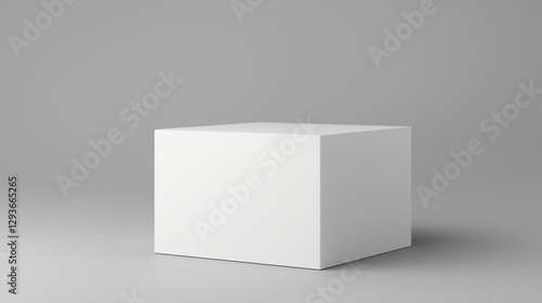 Boîte en carton posé sur un fond neutre. Mock-up pour marque, entreprise. Objet, colis, emballage. Commerce, entrepôt. Pour conception et création graphique.