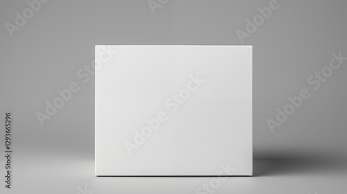 Boîte en carton posé sur un fond neutre. Mock-up pour marque, entreprise. Objet, colis, emballage. Commerce, entrepôt. Pour conception et création graphique.