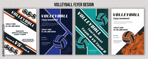 Volleyball Tournament Flyer Template  Championship Sports Event Poster Design Editable EPS for Game Night and Athletic Club Promotion  Perfect for Stock Market Uploads and Easy Customization.