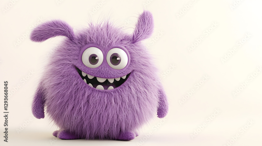 Obraz premium A purple monster with big eyes and a big smile