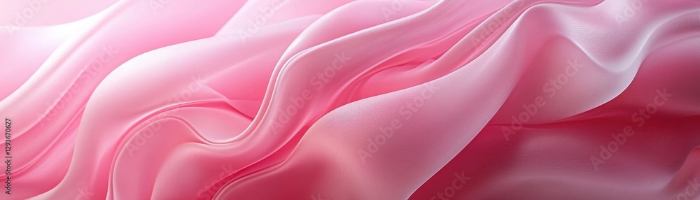 Obraz premium Soft Pink Fabric Draped in Elegant Waves: Close-up Texture Shot