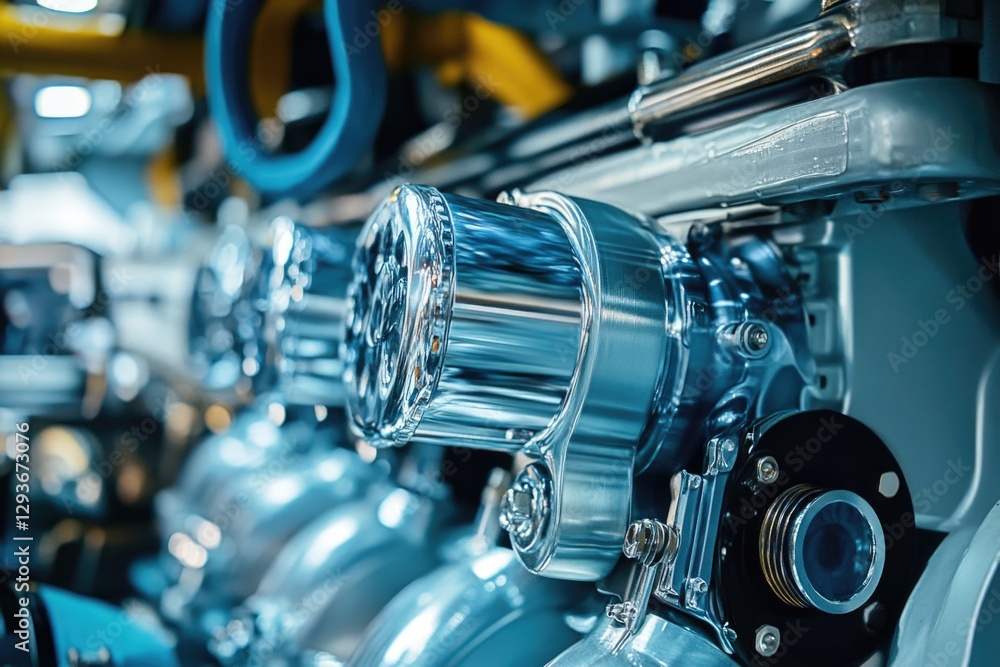 Fototapeta premium A close-up shot of a machine in a factory setting