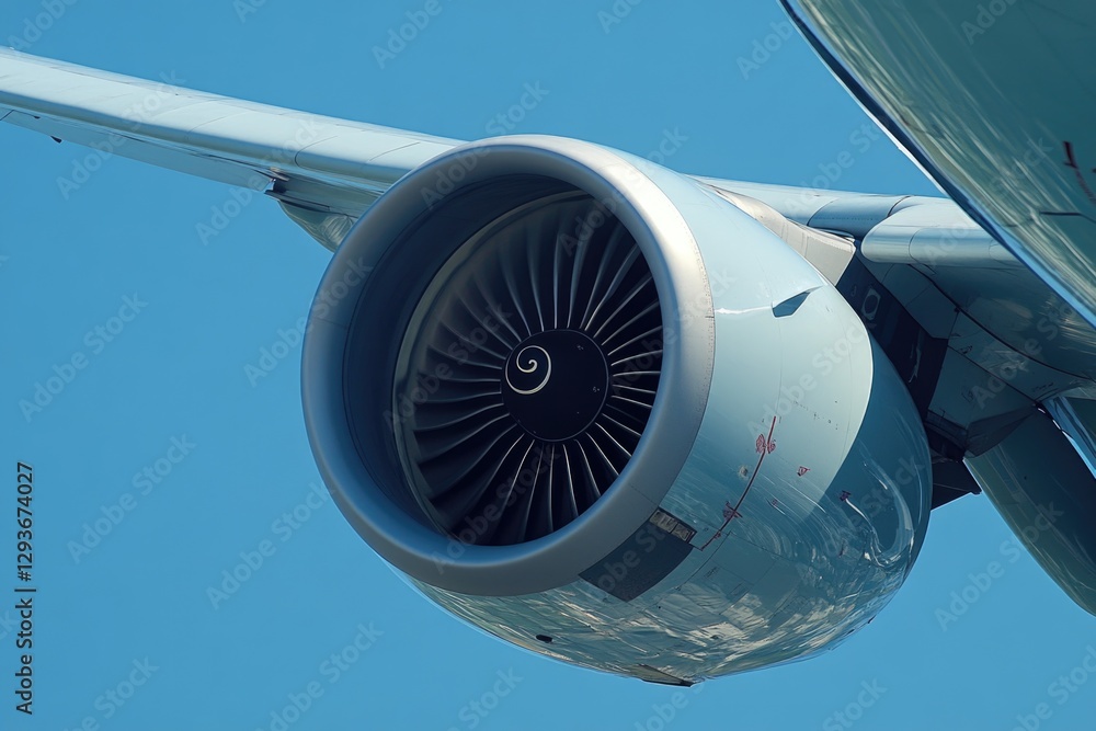 A large commercial airliner soaring through a clear blue sky A large commercial airliner soaring through a clear blue sky