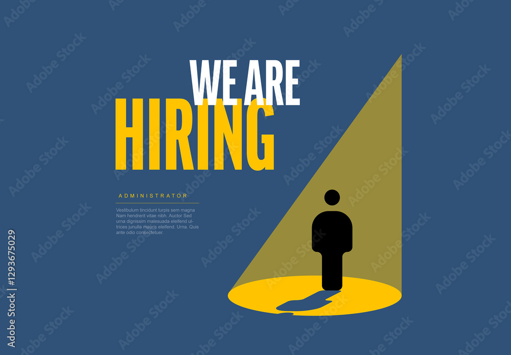 We Are Hiring Announcement Layout template for poster flyer social media banner