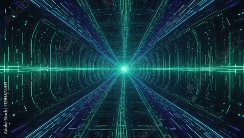 Wallpaper Mural Quantum Light Grid – Abstract Fractal Realms Energy Pattern.AI-driven branding, high-tech product packaging, cyber-security visuals, digital marketing, corporate presentations, sci-fi wallpapers Torontodigital.ca