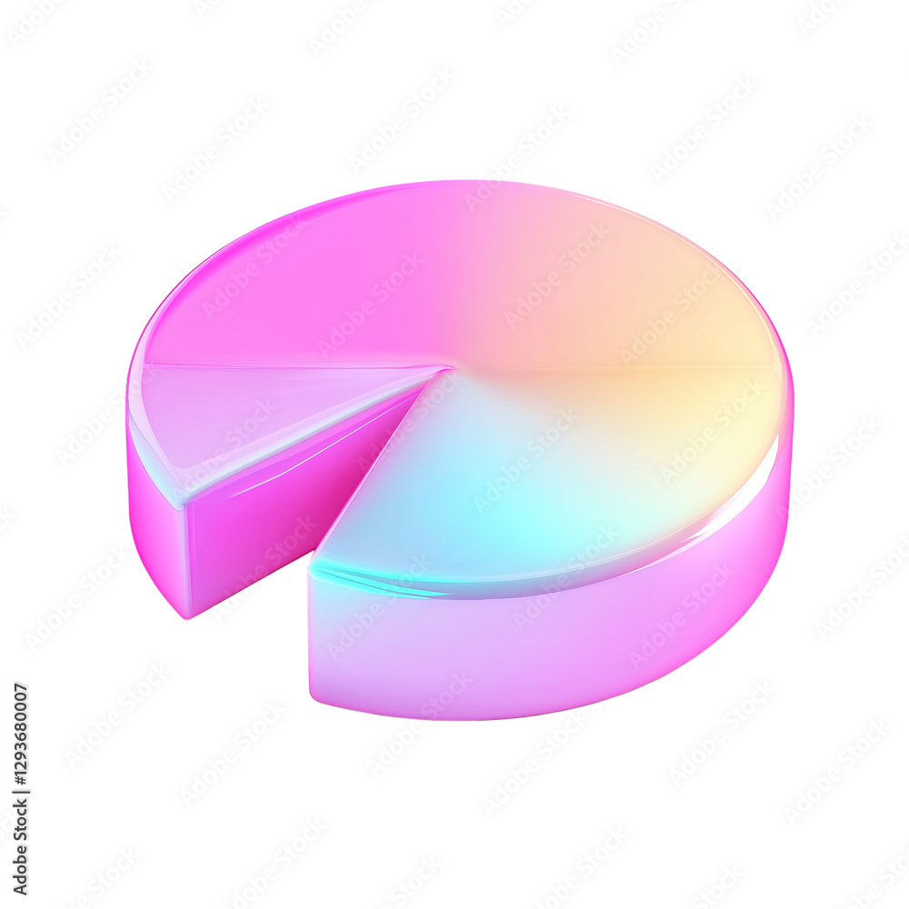 Obraz premium 3D pie chart isolated on transparent background