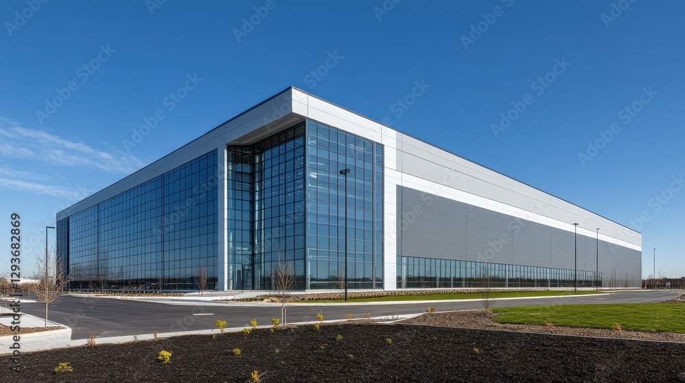 A modern building featuring numerous windows, situated on a bustling street, showcasing urban architecture and vibrant city life.