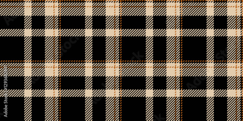 Feminine pattern check tartan, mature seamless background vector. Royal texture fabric plaid textile in black and light colors.