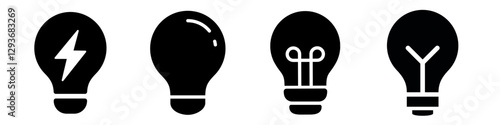 light bulb icon. light bulb icon set