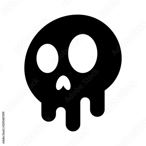 Minimalist Skull Face Character Solid Icon