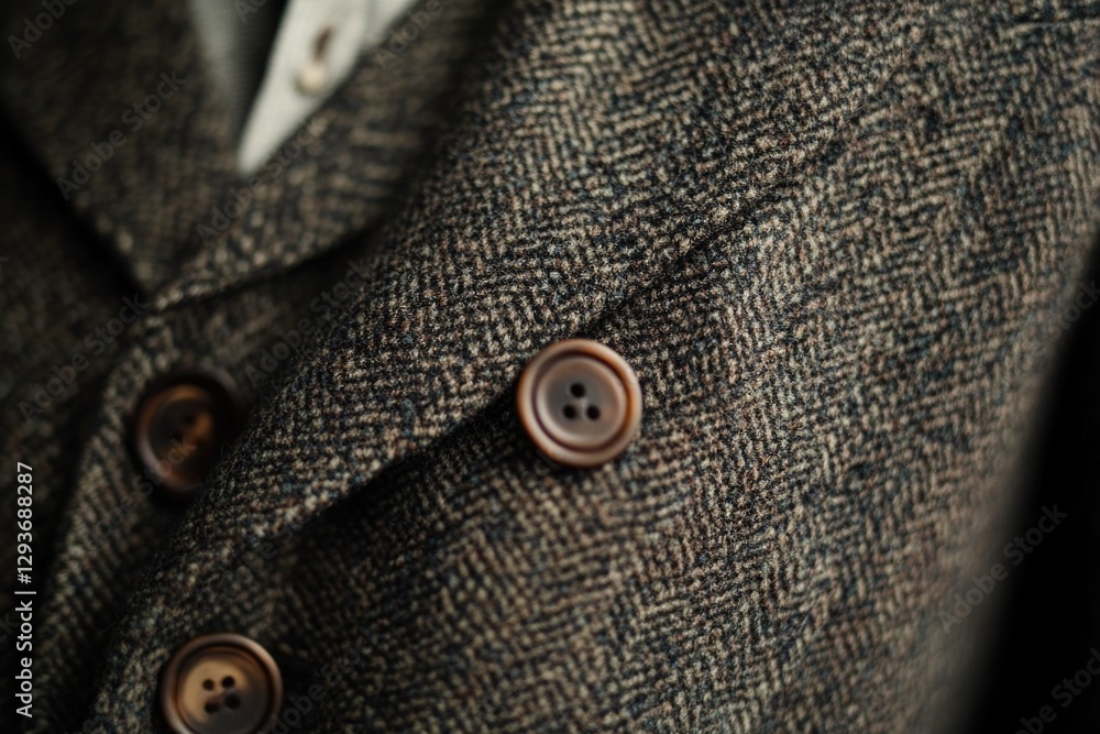 Close-up shot of a suit jacket with visible buttons Close-up shot of a suit jacket with visible buttons