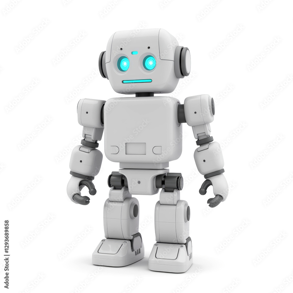 cute toy robot on white cute toy robot on white