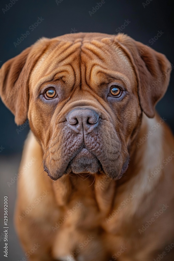 A close-up shot of a dog gazing straight into the lens A close-up shot of a dog gazing straight into the lens