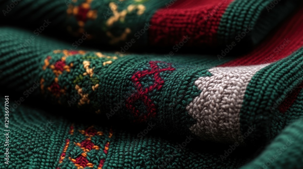 Fototapeta premium Festive socks with Irish motifs close-up.