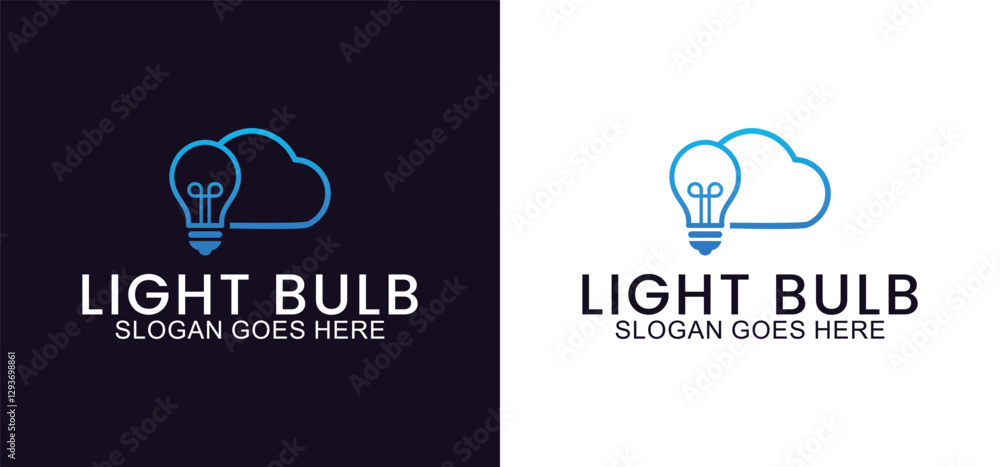 Fototapeta premium light bulb vector logo, Colorful light bulb design with symbol of technology, creativity, energy and light bulb shop