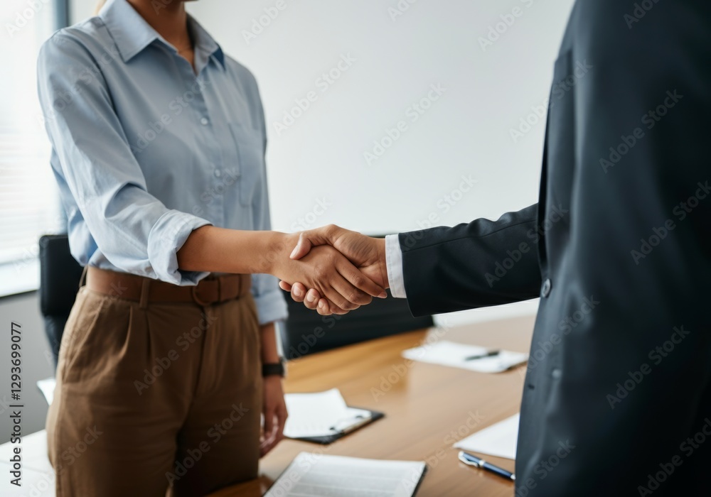 Business professionals shaking hands in office meeting room Business professionals shaking hands in office meeting room