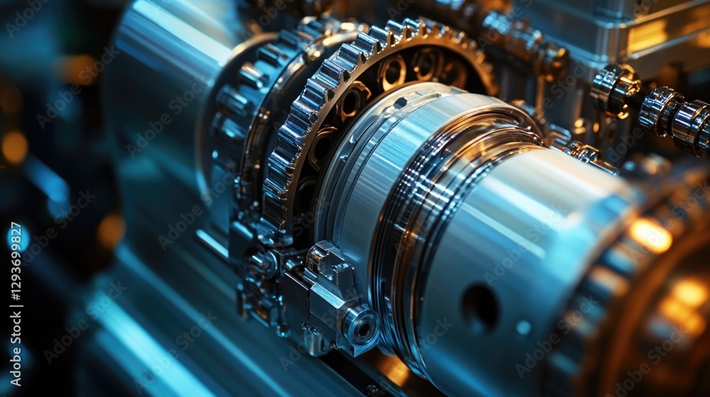 Close-up view of machine gears and mechanisms Close-up view of machine gears and mechanisms