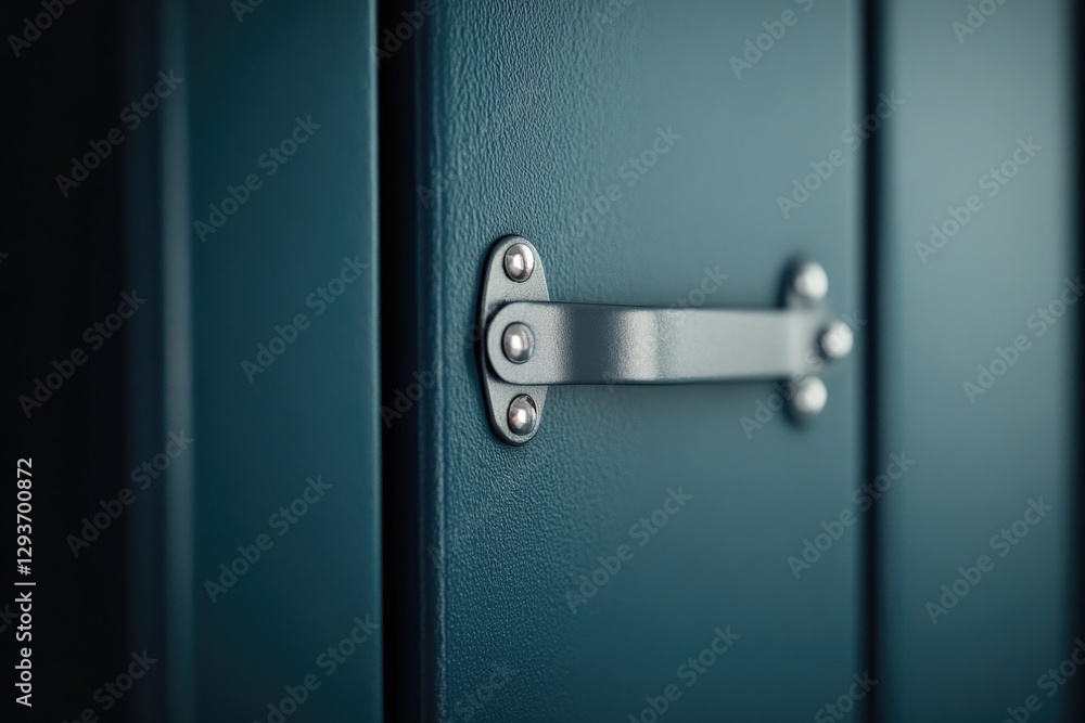 A detailed view of a metal door latch A detailed view of a metal door latch