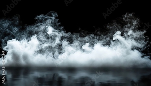 Wallpaper Mural White smoke on a black background, with numerous white clouds and mist Torontodigital.ca