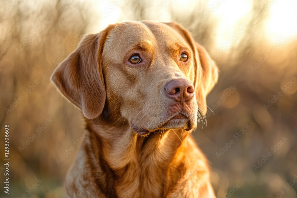 A close-up shot of a dog's face with a blurry background A close-up shot of a dog's face with a blurry background