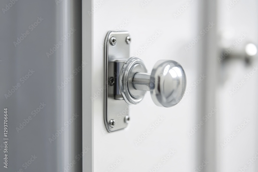 Close-up shot of a door handle on a door, useful for real estate or architecture images Close-up shot of a door handle on a door, useful for real estate or architecture images