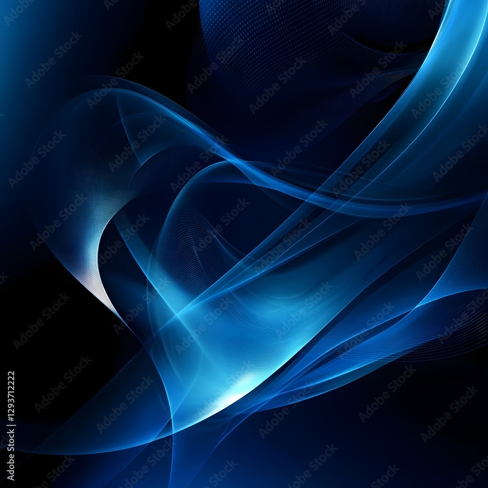 Abstract Blue Wave Design with Smooth Flowing Lines and Elegance Abstract Blue Wave Design with Smooth Flowing Lines and Elegance