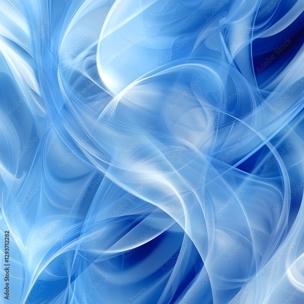 Fototapeta premium Abstract Blue Swirls with Light Effects and Smooth Curves Design