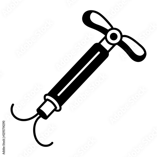 A hand drawn icon depicting copper iud 
