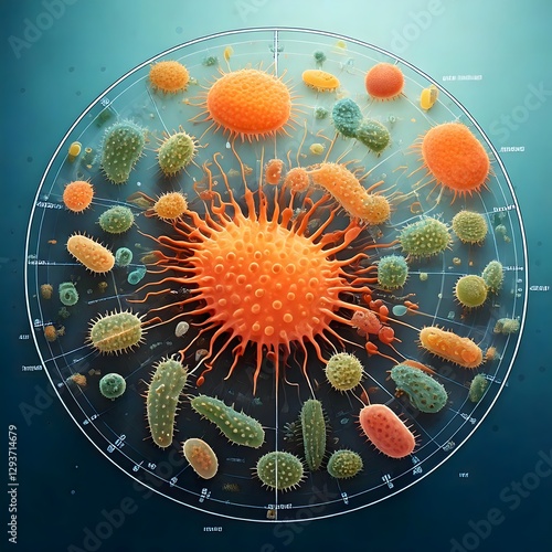 A visually clear educational illustration of bacterial multiplication, useful for learning materials.