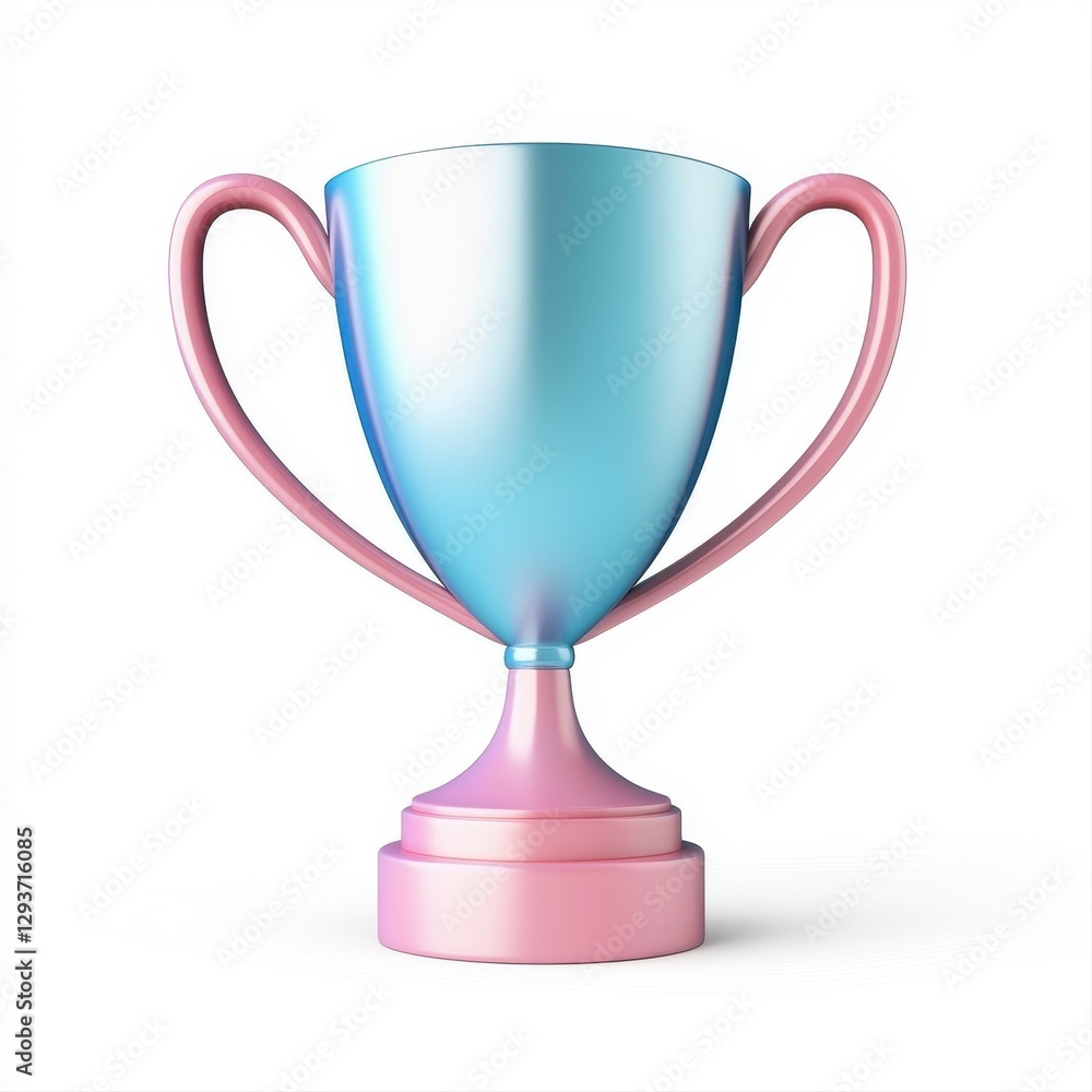 Delightful pink trophy featuring a beautiful blue cup at the top, symbolizing achievement and recognition Delightful pink trophy featuring a beautiful blue cup at the top, symbolizing achievement and recognition