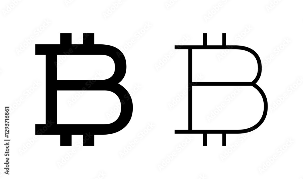 Bitcoin icon logo design. bitcoin sign and symbol. payment symbol. cryptocurrency logo