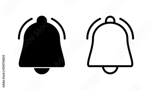 Bell icon logo design. Notification sign and symbol for web site design