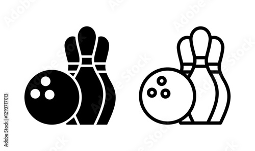 Bowling icon logo design. bowling ball and pin sign and symbol.