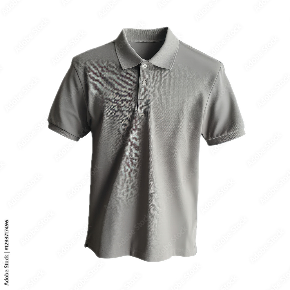 General Fashion , Remove Background ,Gray Short Sleeve Polo Shirt for Casual Wear General Fashion , Remove Background ,Gray Short Sleeve Polo Shirt for Casual Wear