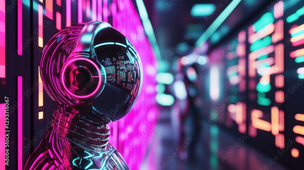 Technology-driven market trends graph, animated stock data with futuristic glowing elements Technology-driven market trends graph, animated stock data with futuristic glowing elements