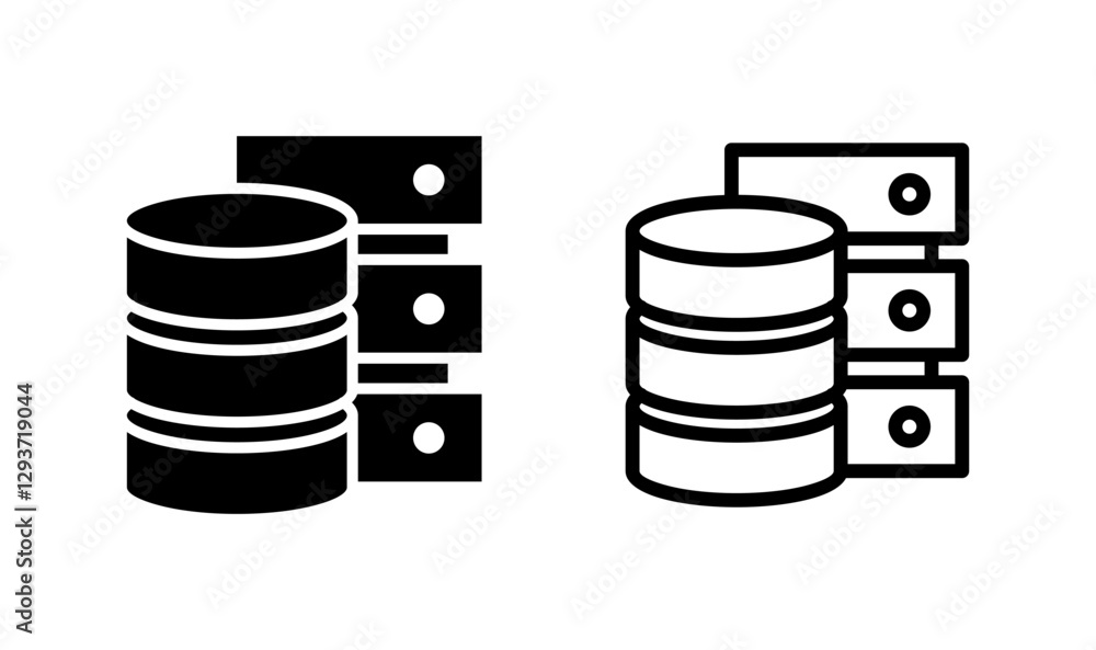 Database icon logo design. database sign and symbol Database icon logo design. database sign and symbol
