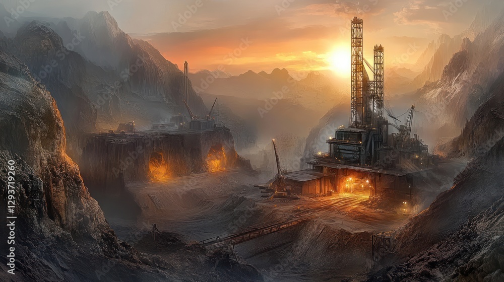 Sunset over Industrial Mountain Mine Sunset over Industrial Mountain Mine