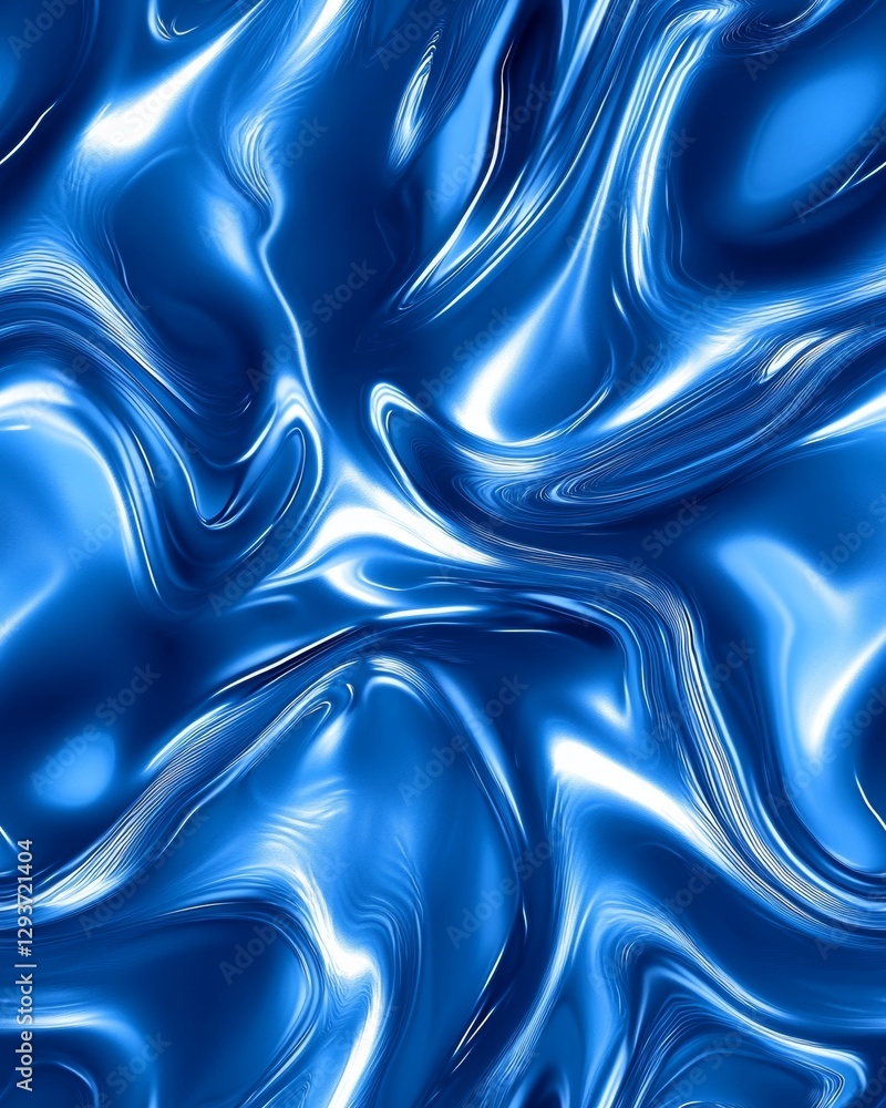 Obraz premium Seamless Deep Blue Metallic Surface with Glowing Neon Geometric Patterns.