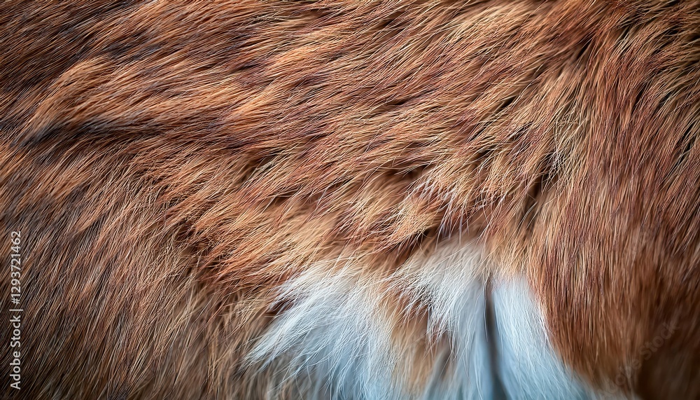 Naklejka premium Macro CloseUp of Rabbit Fur Delicate Whiskers and Intricate Patterns in a Captivating Detail, Showcasing Natures Textural Beauty and Furry Softness, Perfect for Digital Art, Home Decor, or