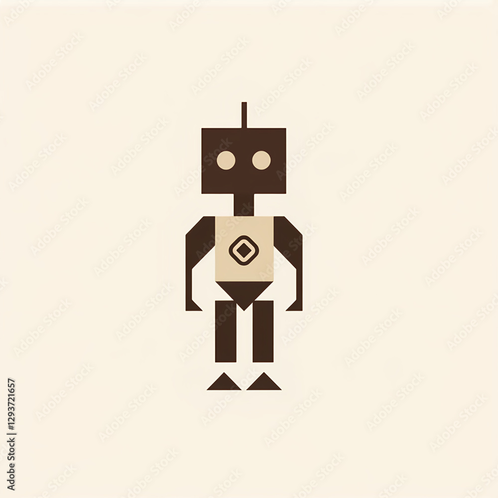 Minimalist robot logo, clean and futuristic design. Displays a geometric structure that is both sleek and modern, symbolizing intelligence and innovation. Minimalist robot logo, clean and futuristic design. Displays a geometric structure that is both sleek and modern, symbolizing intelligence and innovation.