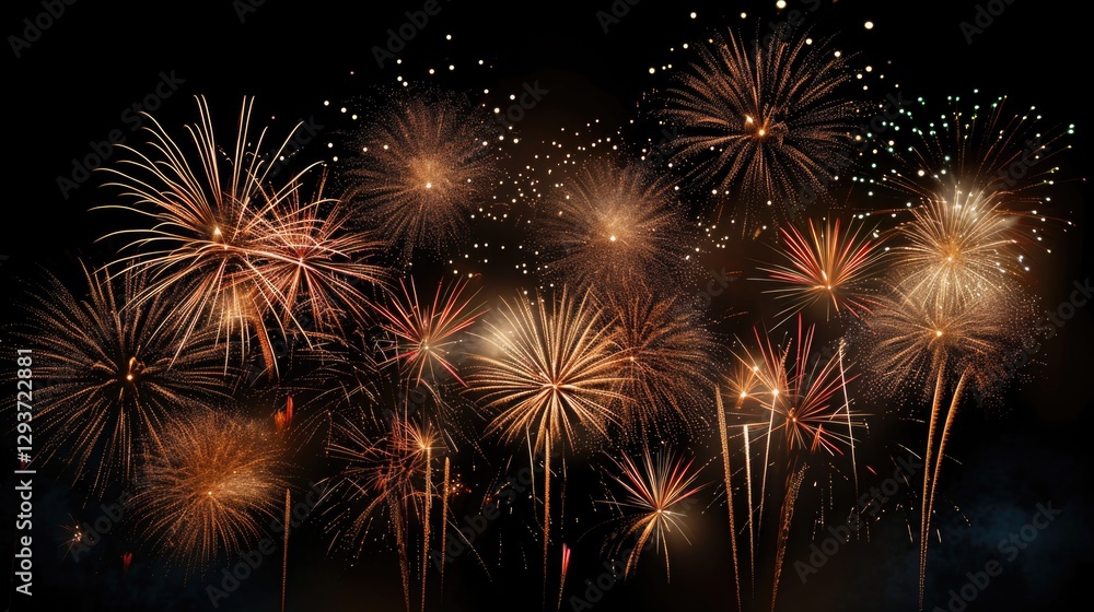 Spectacular fireworks display lighting up the night sky Spectacular fireworks display lighting up the night sky